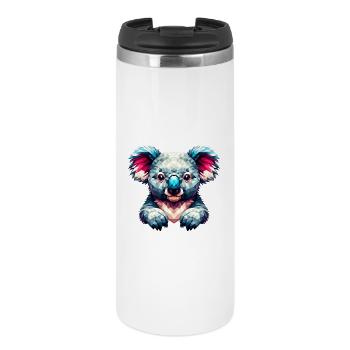 Polygonaler Koala - Thermobecher - Weiß - Vorne