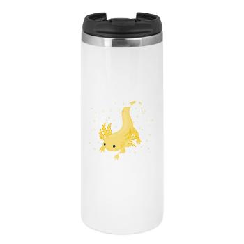 Design gecko lumineux avec détail jaune - Mug isotherme - blanc - Devant