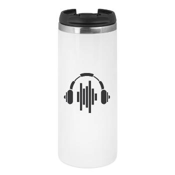 Kopfhörer Symbol Logo icon beats Musik Sound dnb - Thermobecher - Weiß - Vorne
