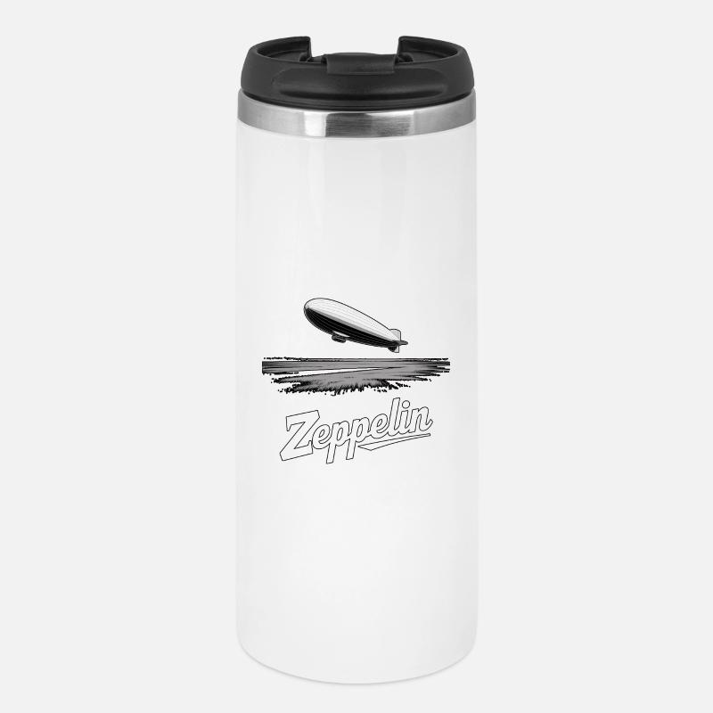 Dirigeable Zeppelin Rétro Vintage - Mug isotherme - blanc