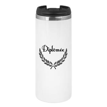 Diplômée – Couronne de Laurier - Mug isotherme - blanc - Devant