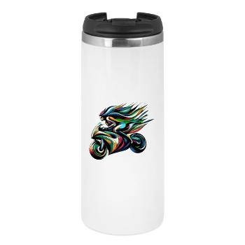 Colorful Flow Moto Illustration - Thermobecher - Weiß - Vorne