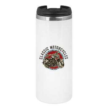 motorcycle retro Cafe Racer bike classic india - Thermal Cup - white - Front