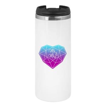 Mr. & Mrs. Wedding Engagement Marriage Proposal Love - Thermal Cup - white - Front