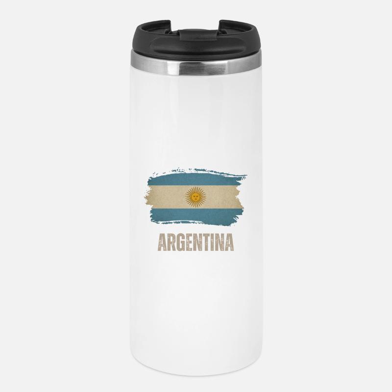 Vintage Argentinien, Flagge von Argentinien - Thermobecher - Weiß