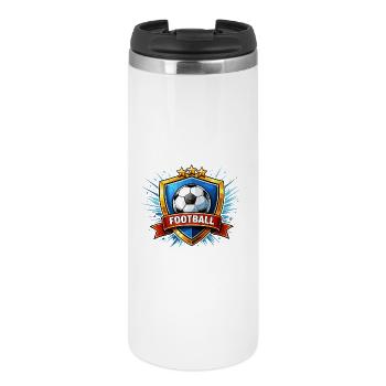 Blason de football avec ballon et bannière - Mug isotherme - blanc - Devant