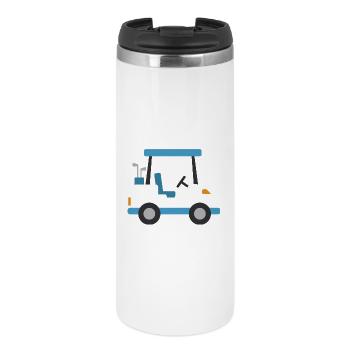 Blue golf cart - Thermal Cup - white - Front