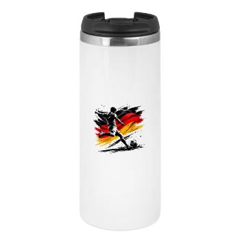 Kicker mit Deutschlandflagge - Thermobecher - Weiß - Vorne