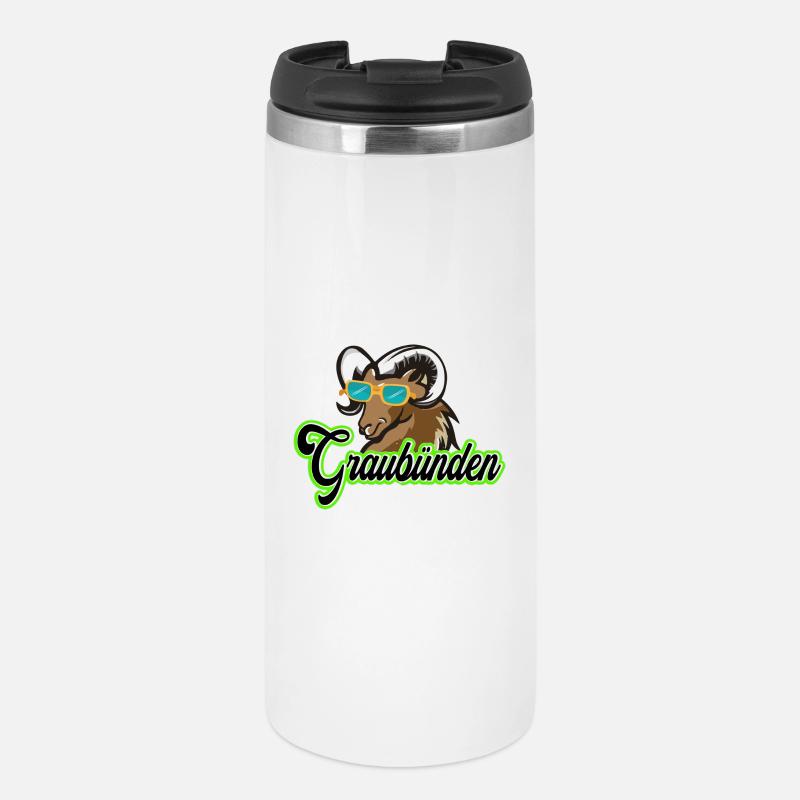 Graubünden ibex with sunglasses - Thermal Cup - white