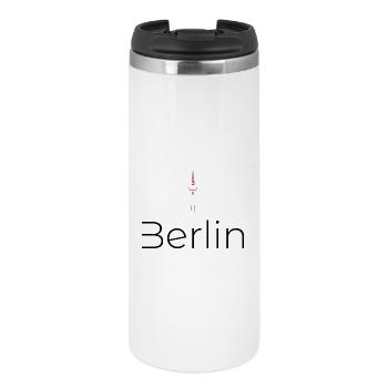 Berliner Fernsehturm Silhouette - Thermobecher - Weiß - Vorne