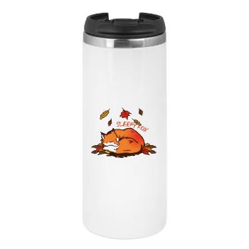 Schlafender Fuchs Herbsttraum Sleepy Fox - Thermobecher - Weiß - Vorne
