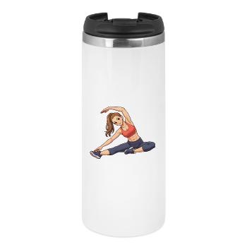 Flexible Fitness Pose Motif - Thermal Cup - white - Front