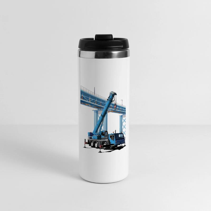 Mobile crane assembles bridge sections Thermal Cup