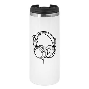 Kopfhörer - Thermobecher - Weiß - Vorne