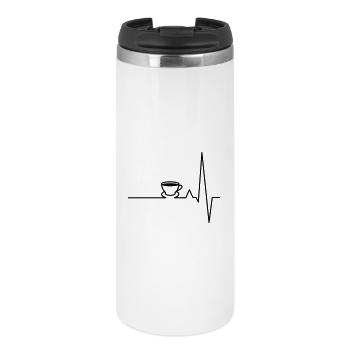 Battement de coeur café ECG - Mug isotherme - blanc - Devant