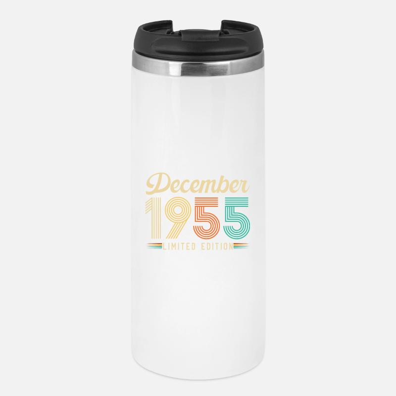 December 1955 Vintage Retro Birthday Gift - Thermal Cup - white