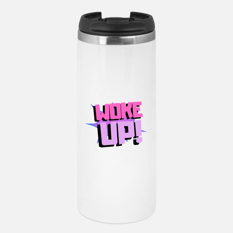 Woke up - Thermobecher - Weiß