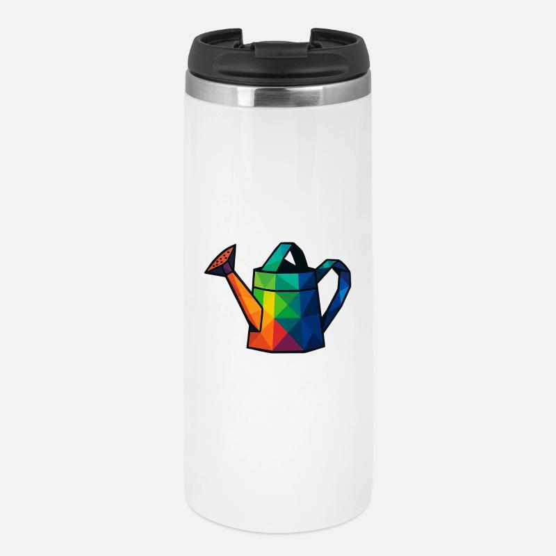 Low Poly Geometric Design Watering Can - Thermal Cup - white