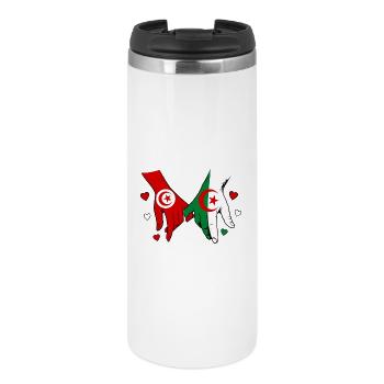 Tunisie-Algérie Drapeau main dans la main - Mug isotherme - blanc - Devant