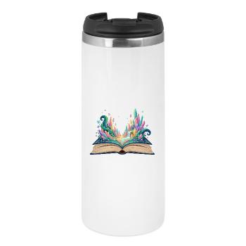 Le Monde des Rêves s’éveille à partir des pages de livres Livre fantastique - Mug isotherme - blanc - Devant
