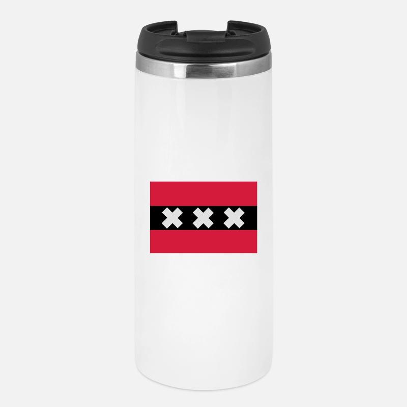 Drapeau de Amsterdam - Mug isotherme - blanc