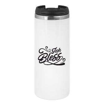 Jah Bless Script - Thermosmok - wit - Voor
