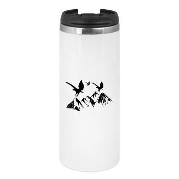 Les oiseaux volent au-dessus des montagnes - Mug isotherme - blanc - Devant