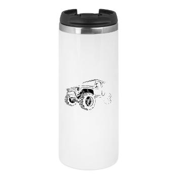 4x4 offroad Auto Truck Symbol Gelände Dirt icon - Thermobecher - Weiß - Vorne