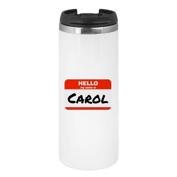 Bonjour mon nom est Carol Étiquette Étiquette - Mug isotherme - blanc - Devant