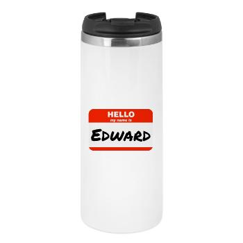 Hello My Name Is Edward Label Name Tag - Thermal Cup - white - Front