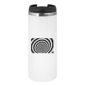 Hypnotic black and white spiral - Thermal Cup - white - Front