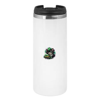 Graffiti Cat Spray Art Neon - Thermal Cup - white - Front