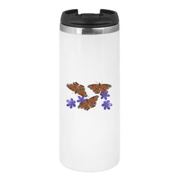 Peacock Eye Butterflies Liverwort retro 3 - Thermal Cup - white - Front