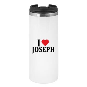 Name T-Shirt I love Joseph T-Shirt Geschenkidee - Thermobecher - Weiß - Vorne