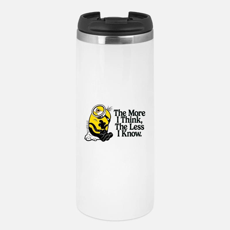 Minions Denkender Minon Mit Spruch - Thermobecher - Weiß
