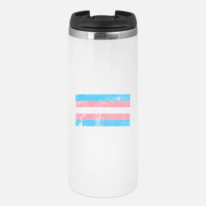Transgender Flag Grunge Vintage Retro - Thermal Cup - white