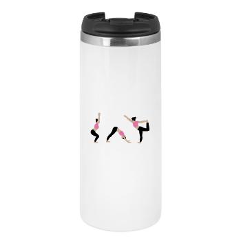 Power-Yoga im Fitnessstudio pink - Thermobecher - Weiß - Vorne