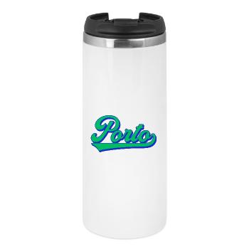 Porto Neon Script Retro - Thermobecher - Weiß - Vorne
