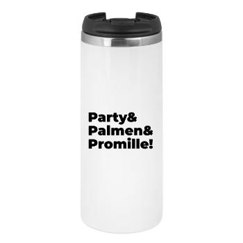 Party Palmen Promille - Thermobecher - Weiß - Vorne