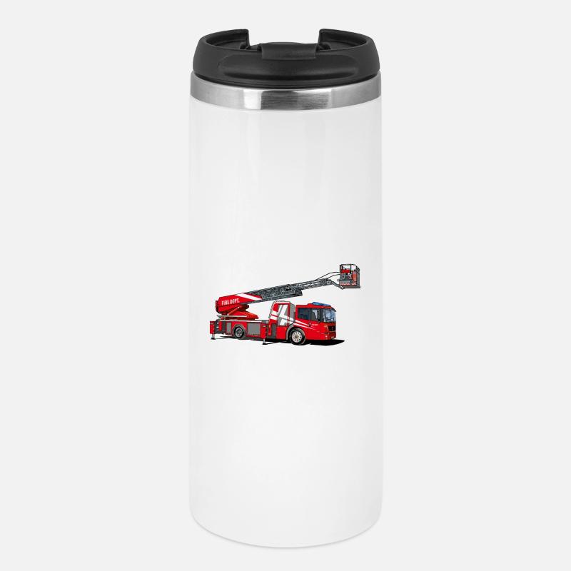 Pompiers avec échelle - Mug isotherme - blanc