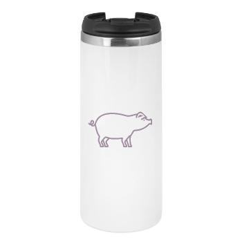 Cute Pig Silhouette Minimalist Farm - Thermal Cup - white - Front