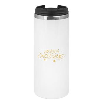 Police dorée Joyeux Noël - Mug isotherme - blanc - Devant