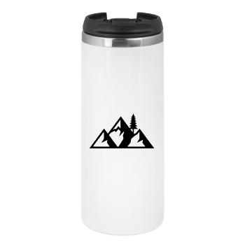 Silhouette de la forêt de sapins des montagnes - Mug isotherme - blanc - Devant