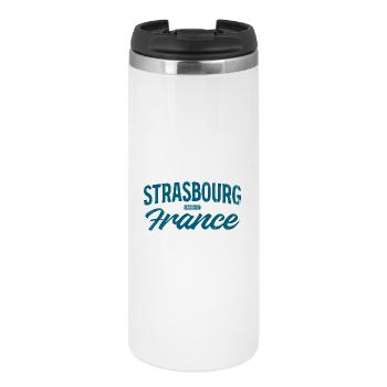 Strasbourg Frankreich Vintage Schrift - Thermobecher - Weiß - Vorne