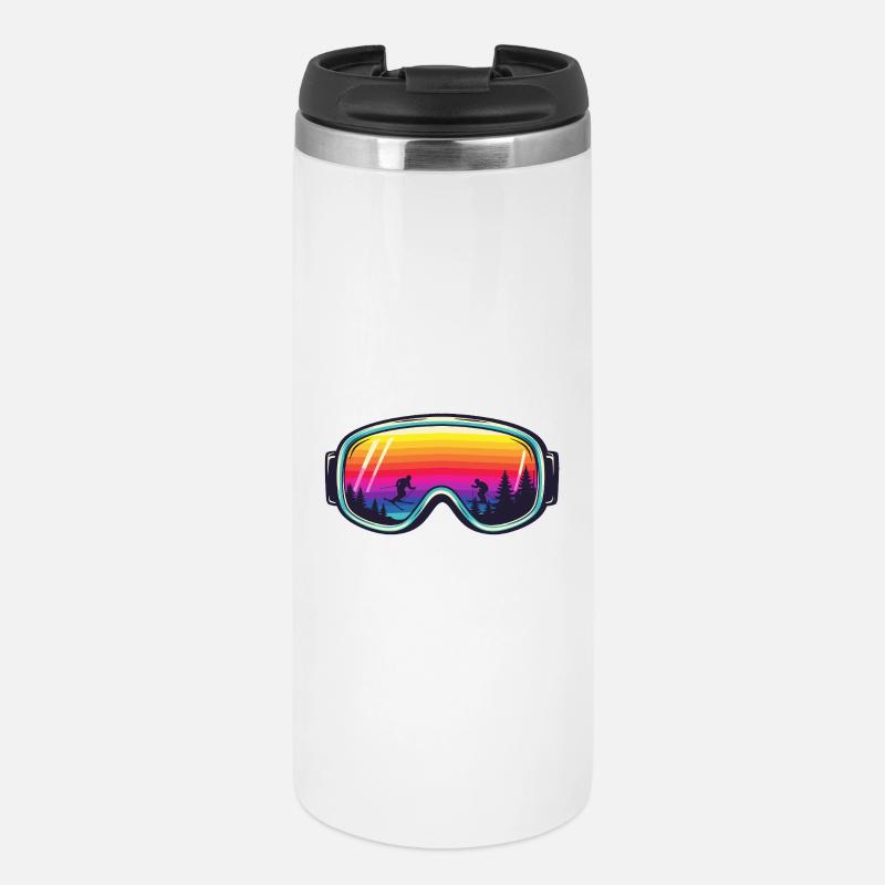 Ski Goggles Sunset Forest - Thermal Cup - white