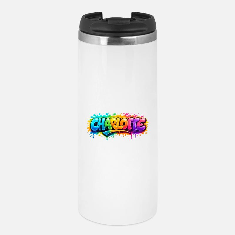 Graffiti Charlotte Name Gift Ideal Printable - Thermal Cup - white