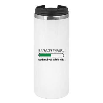 Recharging Social Skills - for white background - Thermal Cup - white - Front