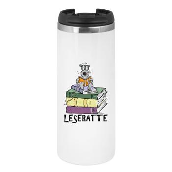 Leseratte - Thermobecher - Weiß - Vorne