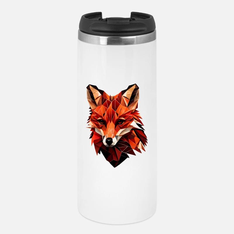 Stylized fox, Geometric - Thermal Cup - white
