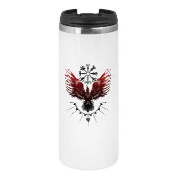 Wikinger Rabe Vegvisir Valknut - Thermobecher - Weiß - Vorne